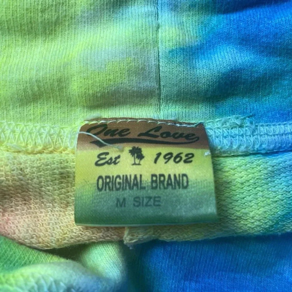 OneLove Jamaica Womens M Pull On Shorts StreetwearTassel Hem Tie Dye Drawsring - Picture 3 of 7